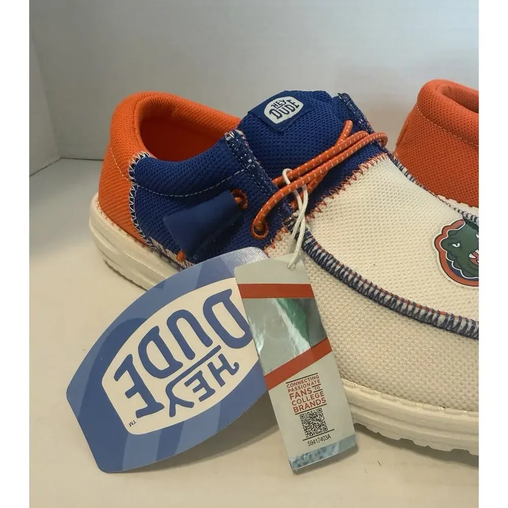 Hey Dude Wally Tri Florida Gators Men's Slip-On Canvas Shoes US 6M Blue/White